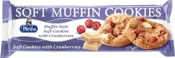 Merba Soft Cranberry Muffin Cookies 175 Gr. (1 Paket) - Image 1