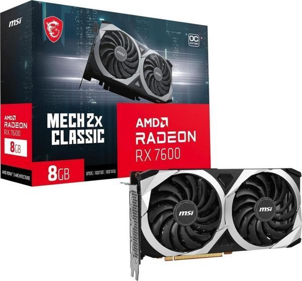 MSI RX 7600 Mech 2X Classic 8G OC 128 Bit GDDR6 8 GB Ekran Kartı - Image 1