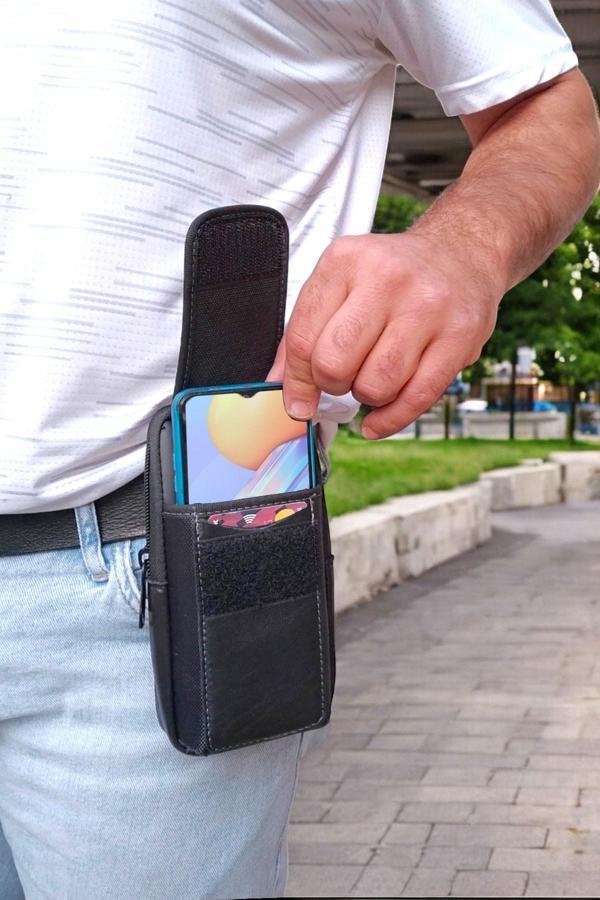 Lederax Hakiki Deri Kemere Takılan Büyük Boy Bel Çantası LD514 - Image 1