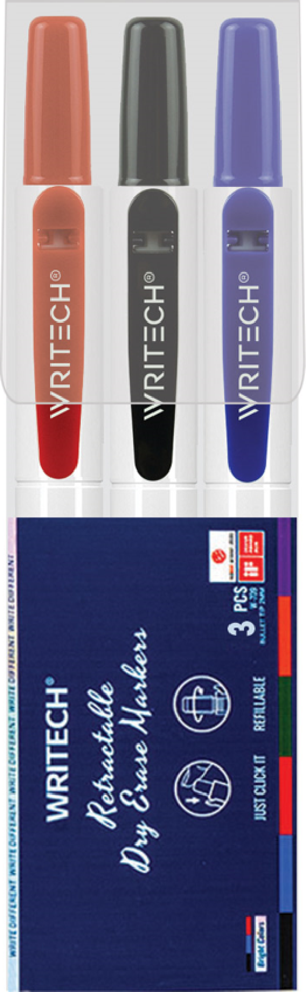 WRITECH W-709 BASMALI TAHTA KALEMİ - 3'LÜ SET - Image 1