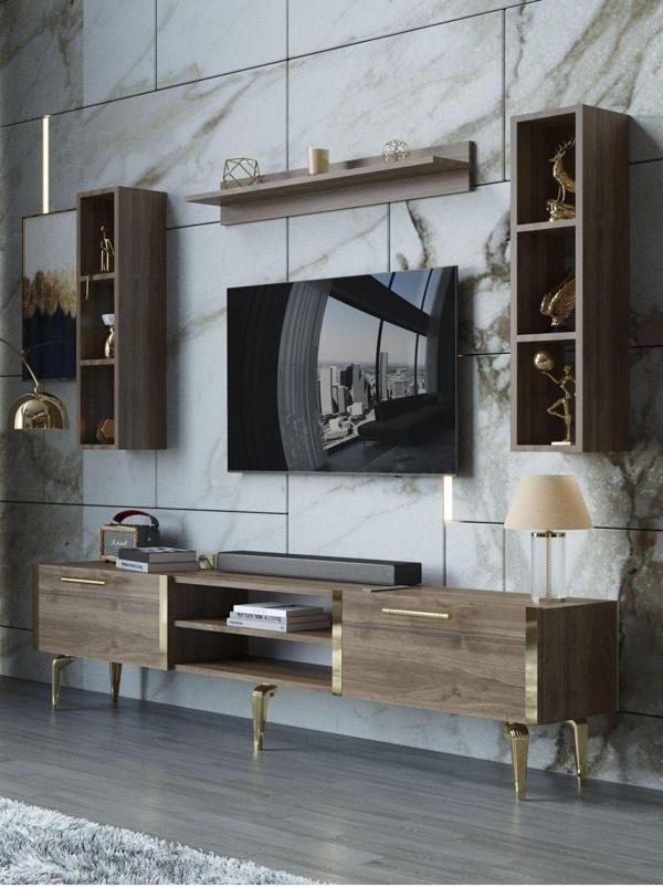 Myniture Home & Living Festival Tv Ünitesi G3009-2-Y1-D1 Gold Ceviz - Image 1