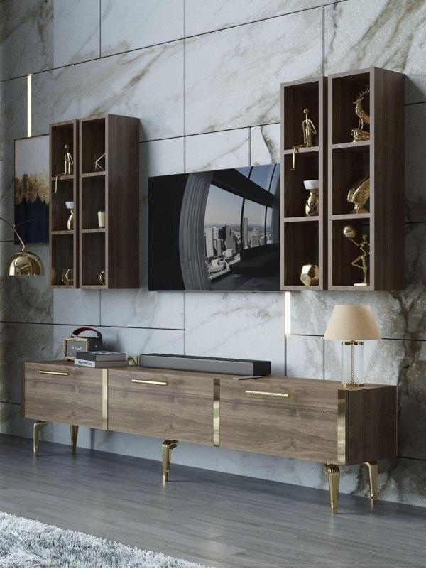 Myniture Home & Living Festival Tv Ünitesi G3002-2-Y1-D1 Gold Ceviz - Image 1