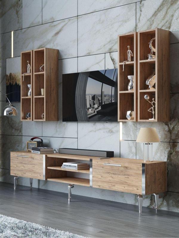 Myniture Home & Living Festival Tv Ünitesi S3001-6-Y1-D1 Silver A. Çam - Image 1