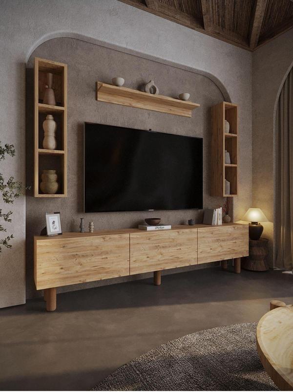 Myniture Home & Living Festival Tv Ünitesi Bh3040-6 Çam Bohem Tv Sehpası - Image 1