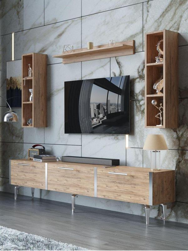 Myniture Home & Living Festival Tv Ünitesi S3008-6-Y1-D1 Silver A. Çam - Image 1