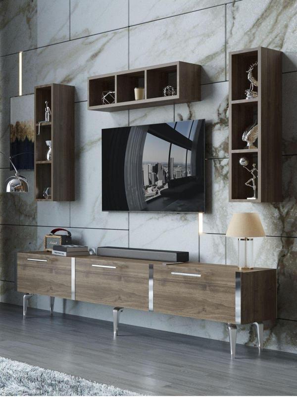 Myniture Home & Living Festival Tv Ünitesi S3007-2-Y1-D1 Silver Ceviz - Image 1