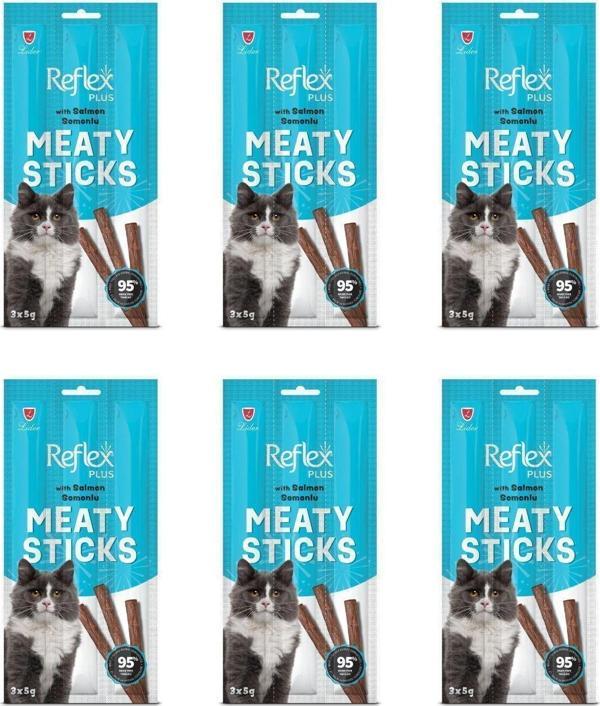 Reflex Meaty Sticks Somonlu Kedi Ödül Maması 3X5 Gr - 6 Paket - Image 1