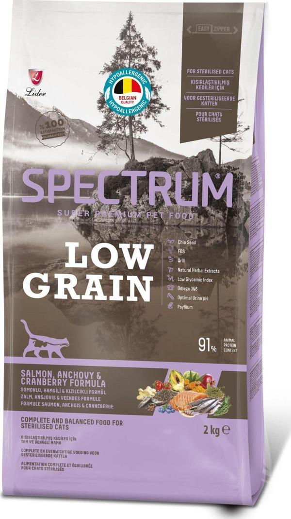 Spectrum Low Graın Yetişkin Kediler Için Somonlu, Hamsili Ve Kızılcıklı 2Kg Kısır Kedi - Image 1