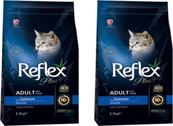 Reflex Plus Somon Balıklı Yetişkin Kedi Maması 1,5 Kg 2'Li Set - Image 1