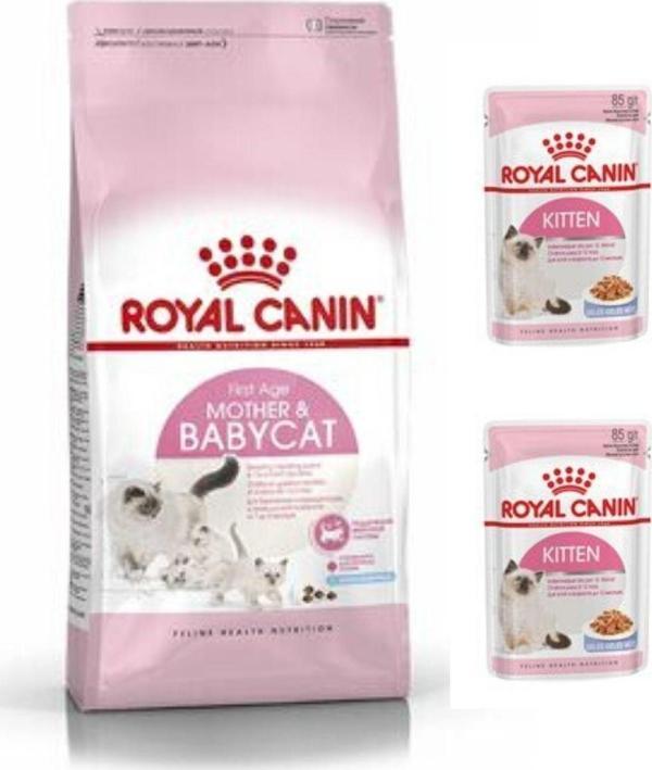 Royal Canin Mother & Babycat (Anne & Yavru Kedi Maması) 2 Kg. + 2 Adet (Kitten) Yaş Mama - Image 1