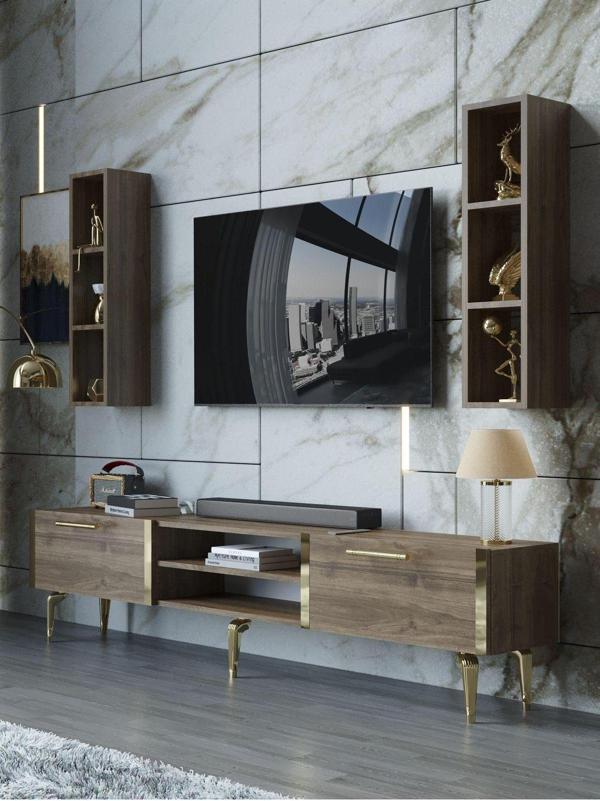 Myniture Home & Living Festival Tv Ünitesi G3000-2-Y1-D1 Gold Ceviz - Image 1