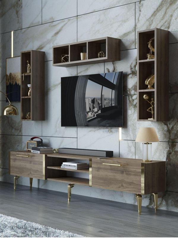 Myniture Home & Living Festival Tv Ünitesi G3006-2-Y1-D1 Gold Ceviz - Image 1