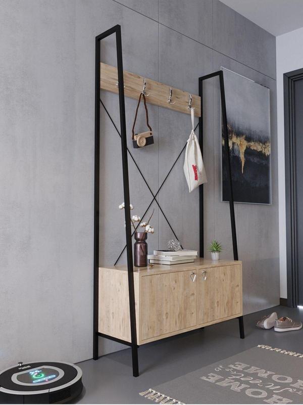 Myniture Home & Living Festival Demir Ayaklı Portmato - Sdp2001-6 Silver Atlantik Çam - Image 1