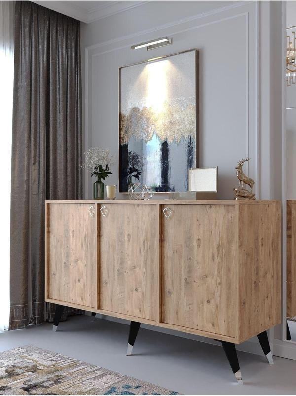 Myniture Home & Living Festival Konsol Sk2005-6 Si̇lver Atlanti̇k Çam - Image 1