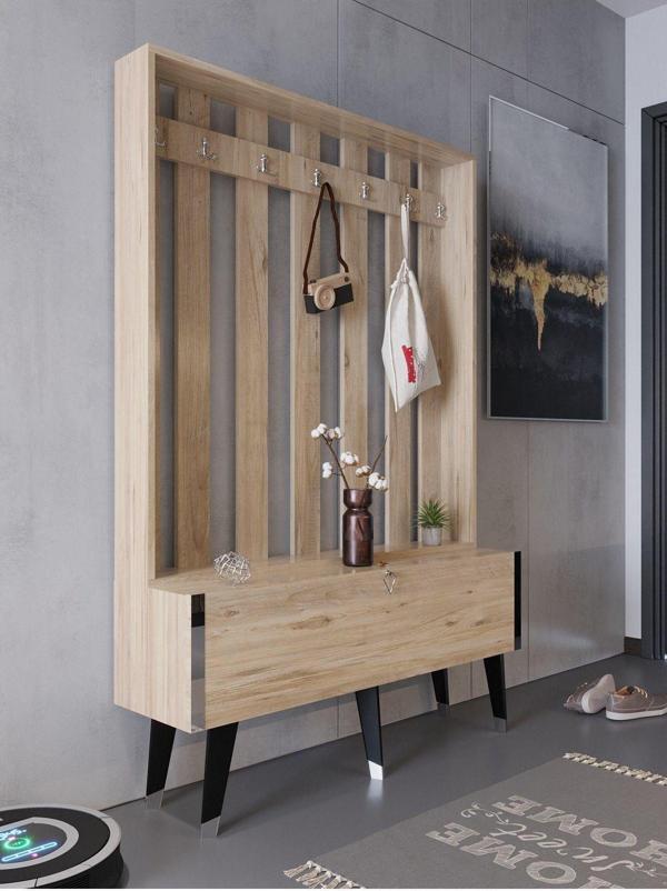 Myniture Home & Living Festival Portmanto - Sp1007-6 Atlantik Çam Silver - Image 1