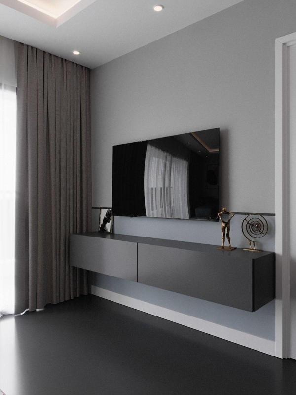 Myniture Home & Living Duvara Monte Tv Sehpası Antrasit Q6106-4 - Image 1