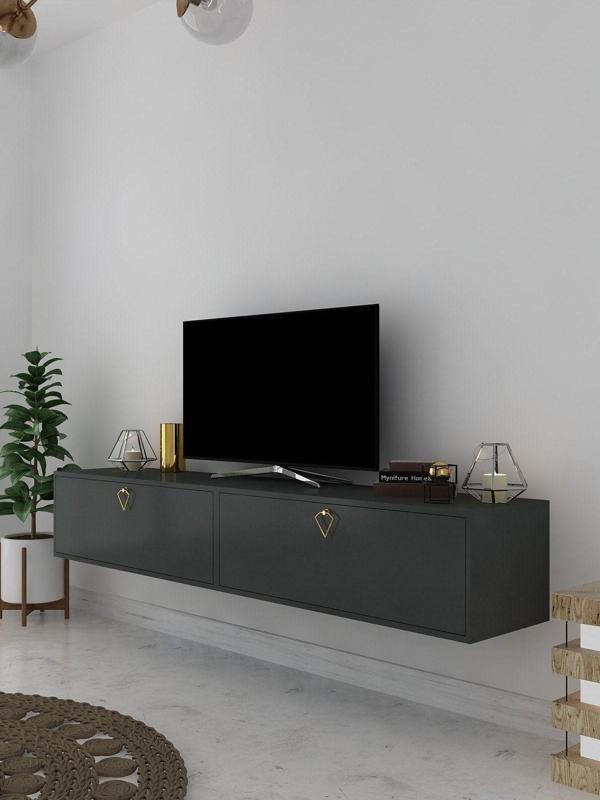 Myniture Home & Living Duvara Monte Tv Sehpası Antrasit S6201-4 - Image 1