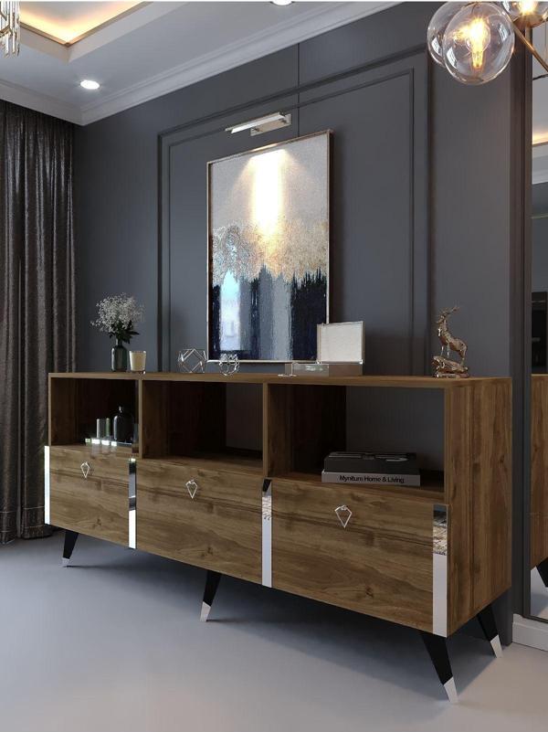 Myniture Home & Living Festival Konsol Sk2004-1 Si̇lver Cevi̇z - Image 1