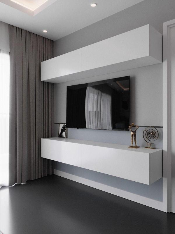 Myniture Home & Living Duvara Monte Tv Sehpası Beyaz S6112-1 - Image 1