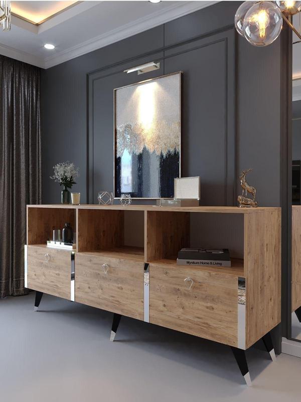 Myniture Home & Living Festival Konsol Sk2004-6 Si̇lver Atlanti̇k Çam - Image 1