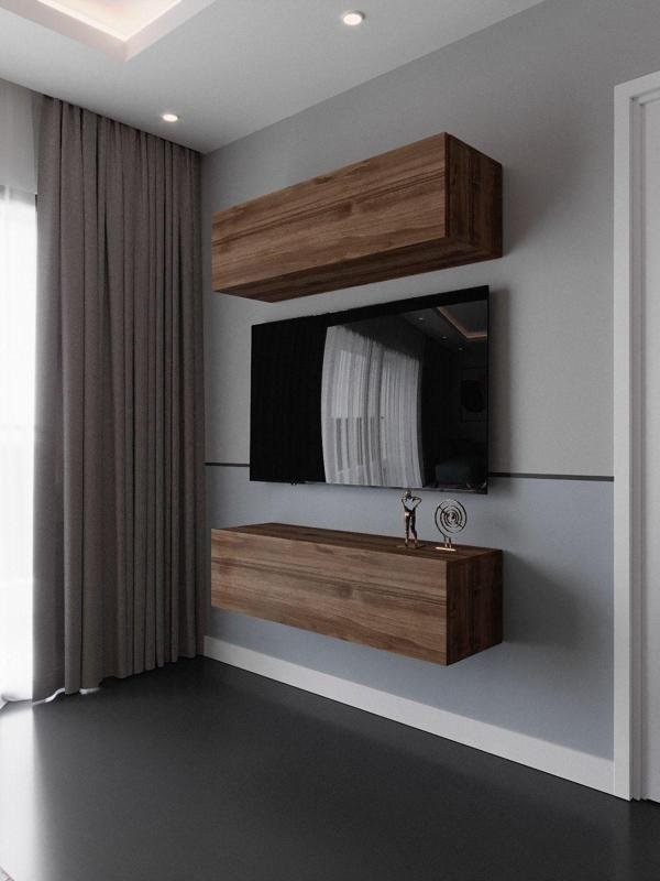 Myniture Home & Living Duvara Monte Tv Sehpası Ceviz S6113-2 - Image 1