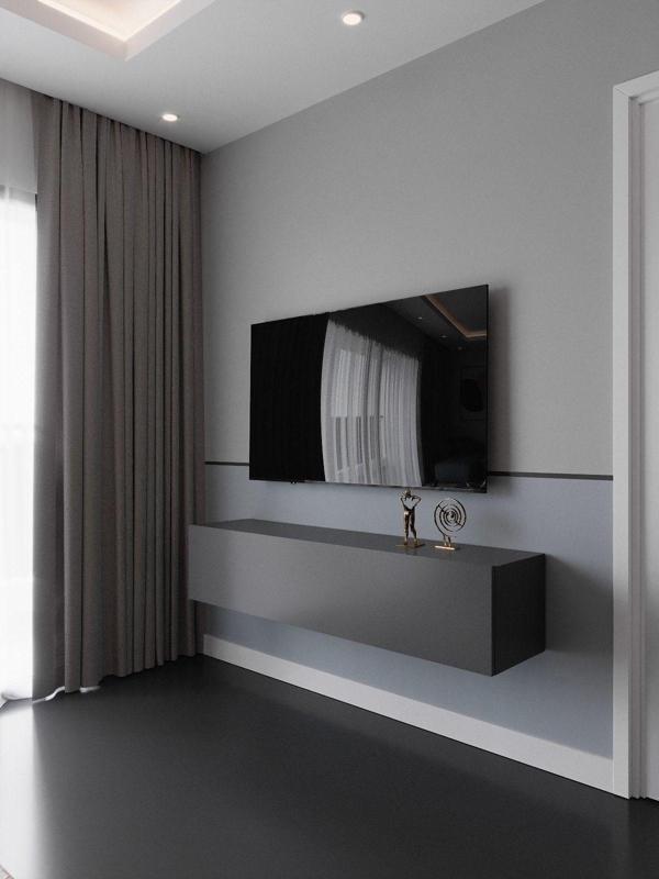 Myniture Home & Living Duvara Monte Tv Sehpası Antrasit S6205-4 - Image 1