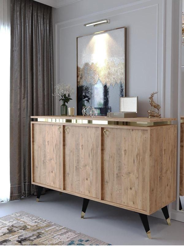 Myniture Home & Living Festival Konsol Bgk2003-6 Gold Atlanti̇k Çam - Image 1