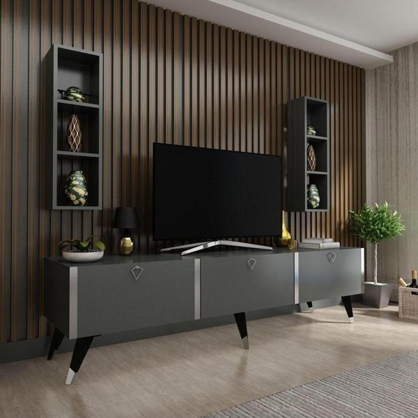 Myniture Home & Living Festival Tv Ünitesi S3004-4 Antrasit - Image 1