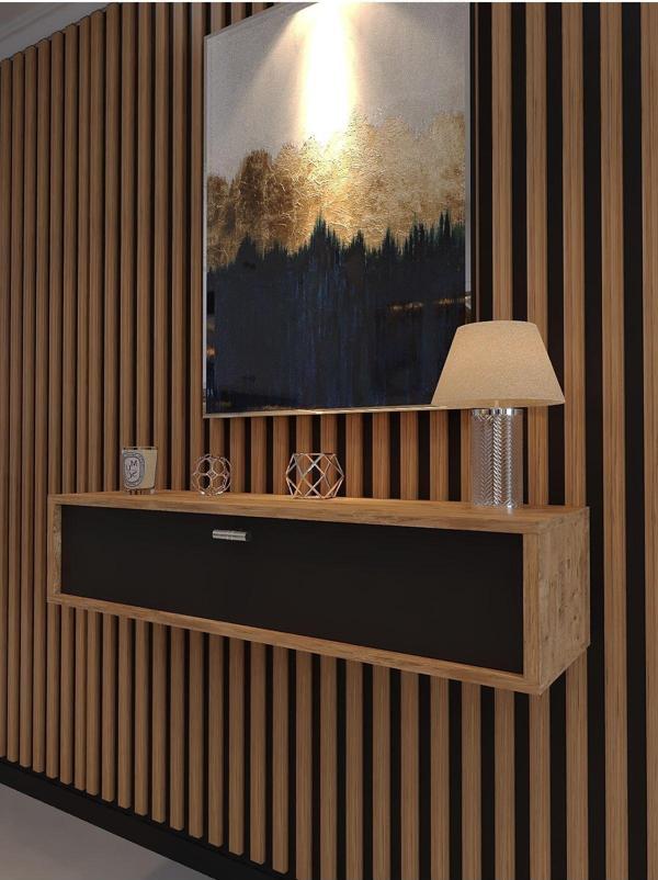 Myniture Home & Living Lüks Dresuar Çam Antrasit - Silver Kulp - Image 1