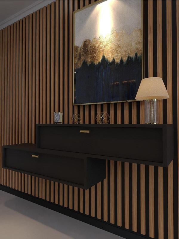 Myniture Home & Living Lüks Dresuar İkili Antrasit - Gold Kulp - Image 1