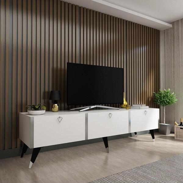 Myniture Home & Living Festival Tv Ünitesi Ss3017-1 Parlak Beyaz Minifiks Bağlantı - Image 1