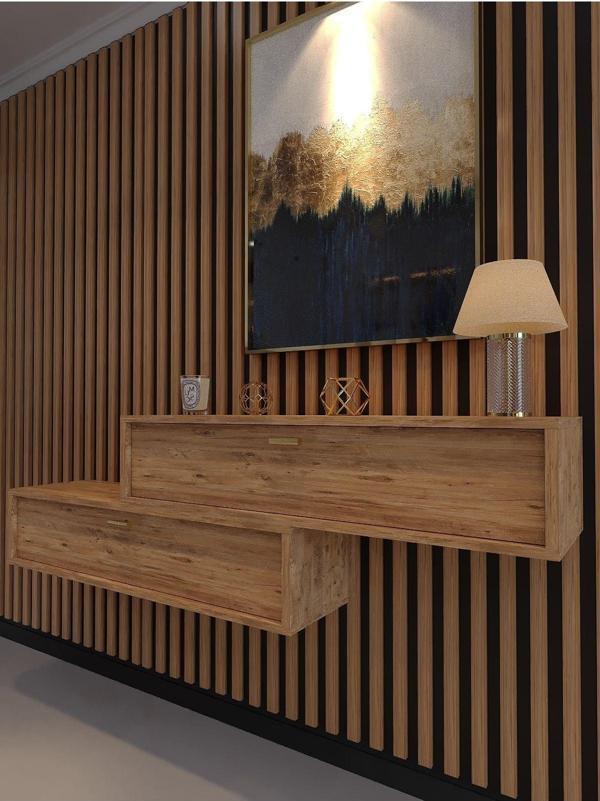 Myniture Home & Living Lüks Dresuar İkili Çam - Gold Kulp - Image 1
