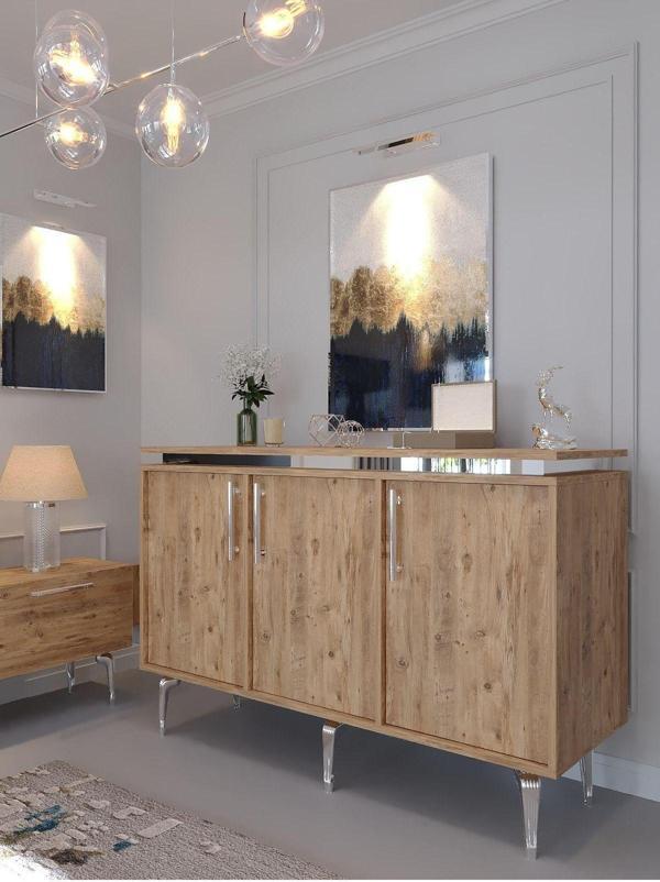 Myniture Home & Living Festival Konsol Sk-Set-2-6 Si̇lver Atlanti̇k Çam - Image 1