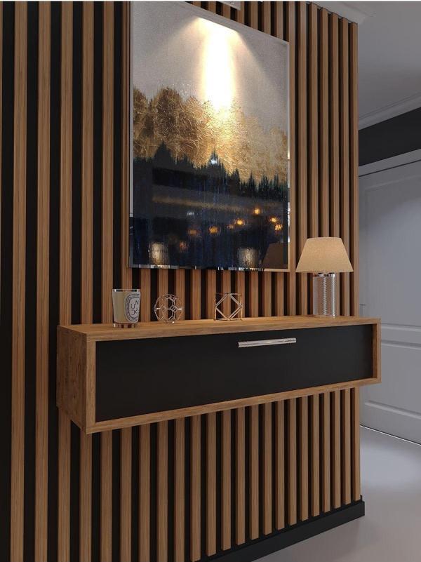 Myniture Home & Living Lüks Dresuar Çam Antrasit - Silver Kulp - Image 1