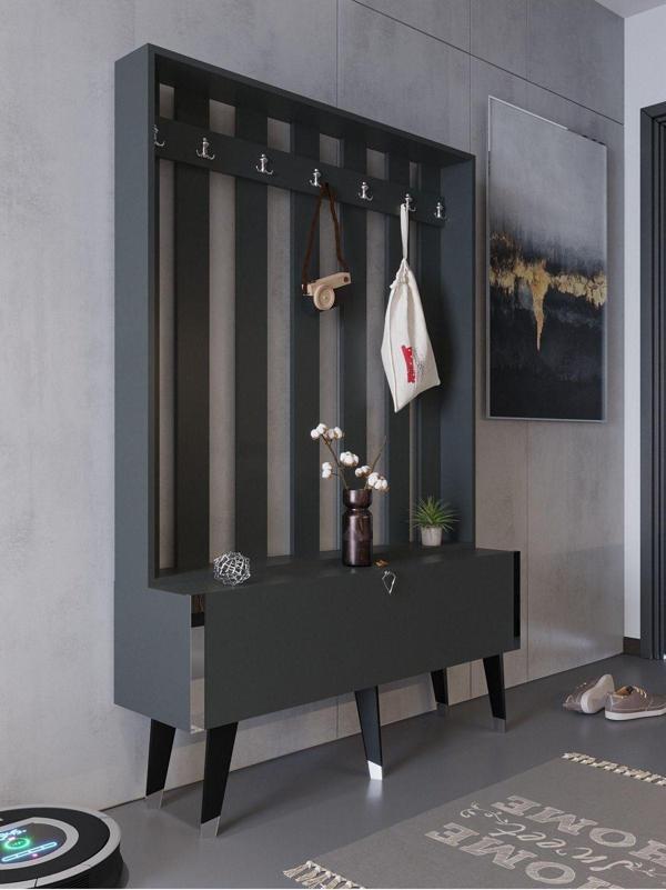 Myniture Home & Living Festival Portmanto - Sp1007-4 - Antrasit Silver - Image 1