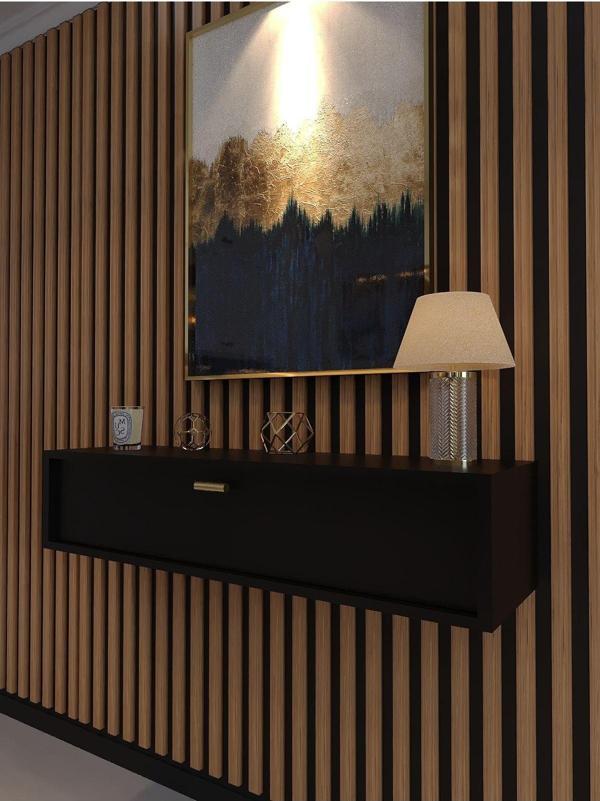 Myniture Home & Living Lüks Dresuar Siyah - Gold Kulp - Image 1