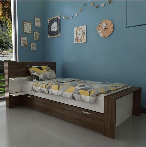 Myniture Home & Living Trend Yavrulu Karyola Q4013-5 Beyaz Ceviz - Image 1