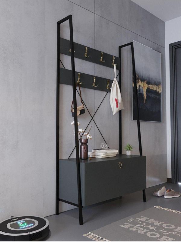 Myniture Home & Living Festival Demir Ayaklı Portmato - Gdp2004-1-4 Gold Antrasit - Image 1