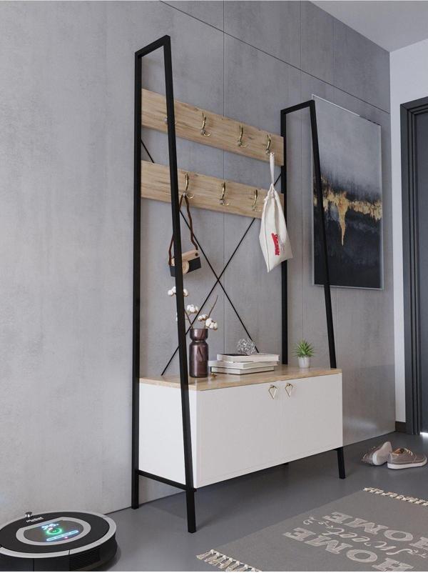 Myniture Home & Living Festival Demir Ayaklı Portmato - Gdp2002-1-6 Gold Beyaz - Çam - Image 1