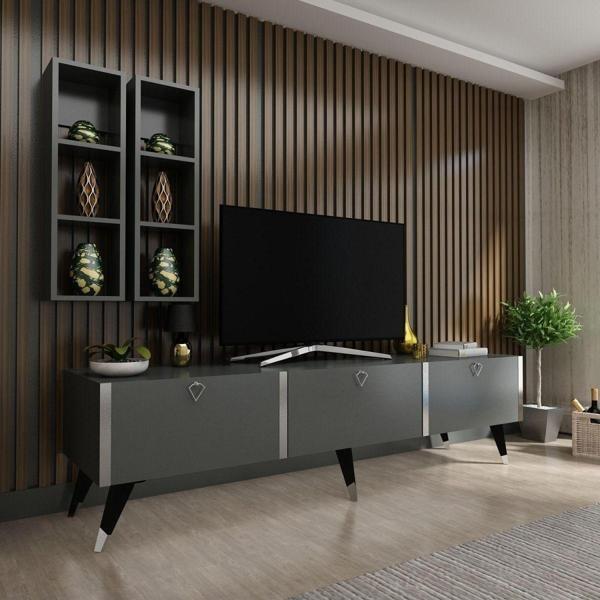Myniture Home & Living Festival Tv Ünitesi S3003-4 Antrasit - Image 1