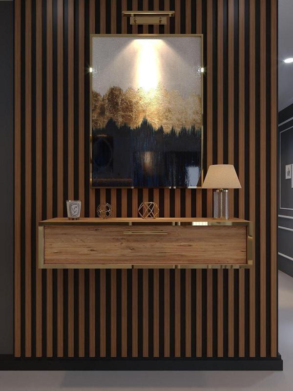 Myniture Home & Living Lüks Gold Dresuar Çam - Gold Kulp - Image 1