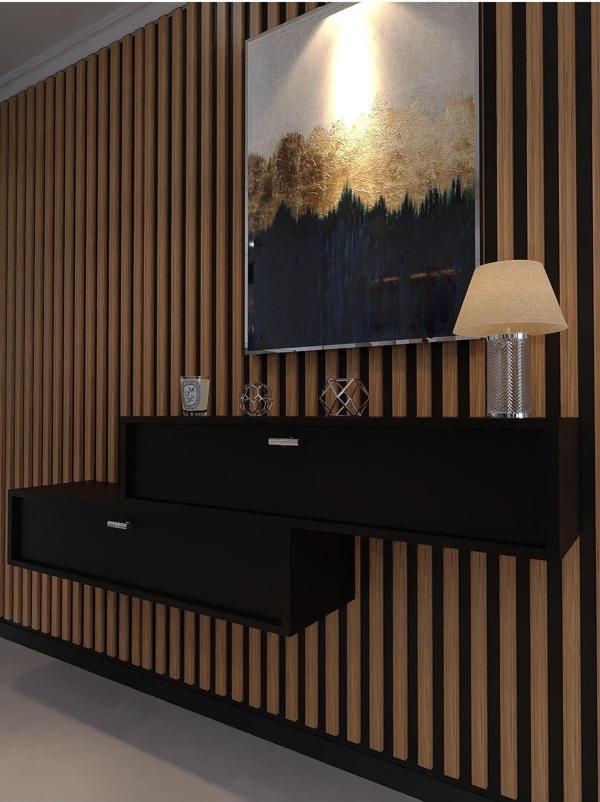 Myniture Home & Living Lüks Dresuar İkili Siyah - Silver Kulp - Image 1