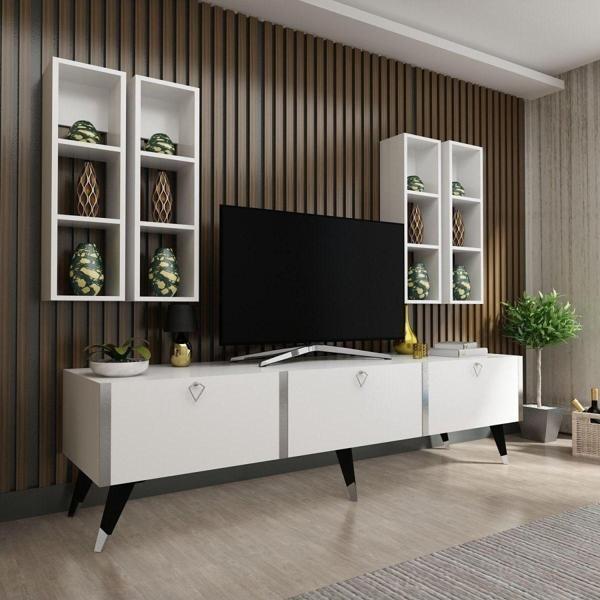 Myniture Home & Living Festival Tv Ünitesi S3002-1 Beyaz - Image 1