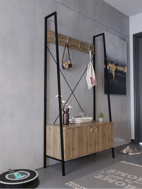Myniture Home & Living Festival Demir Ayaklı Portmato - Sdp2001-1-2 Silver Ceviz - Image 1