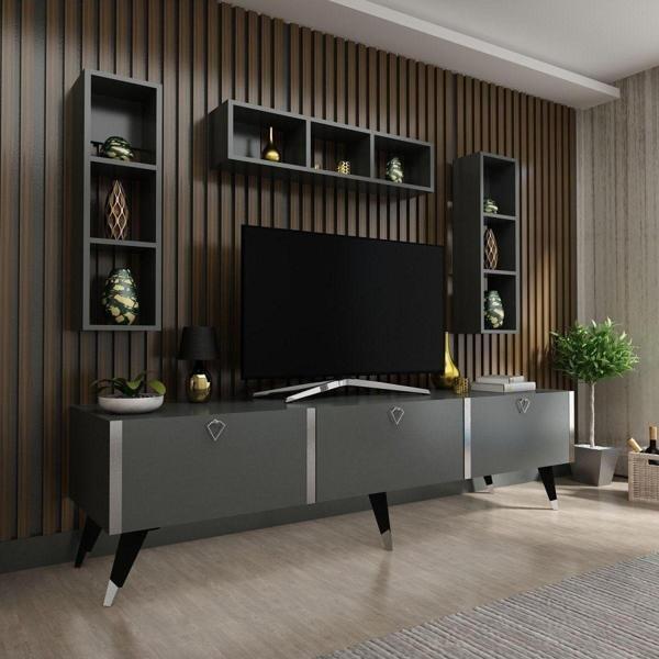Myniture Home & Living Festival Tv Ünitesi S3007-4 Antrasit - Image 1