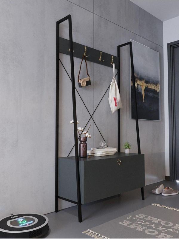Myniture Home & Living Festival Demir Ayaklı Portmato - Gdp2003-1-4 Gold Antrasit - Image 1