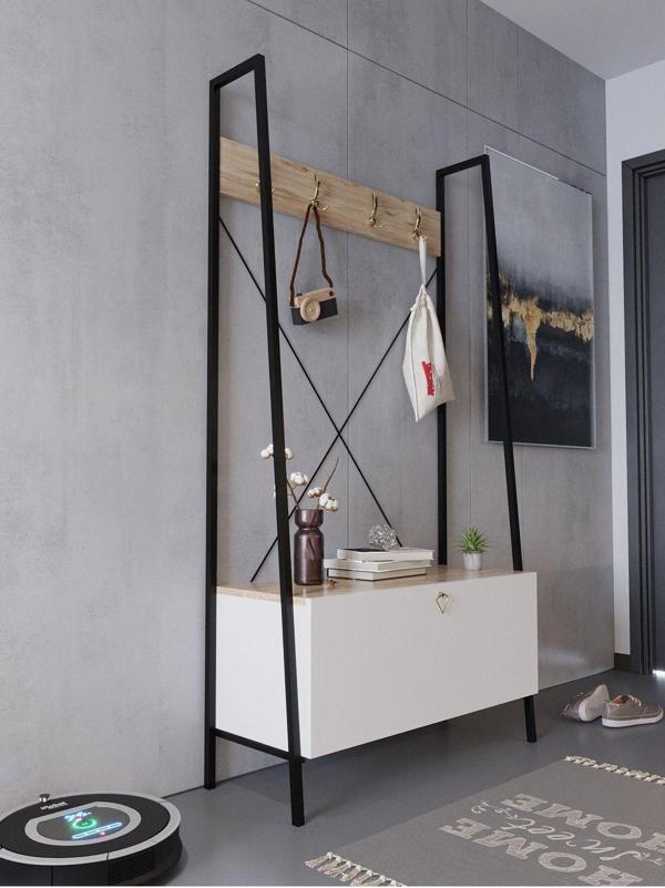 Myniture Home & Living Festival Demir Ayaklı Portmato - Gdp2003-1-6 Gold Beyaz - Çam - Image 1