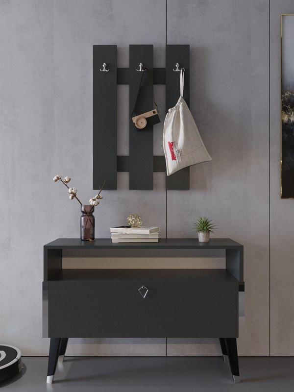 Myniture Home & Living Festival Portmanto - Sp1004-4 - Antrasit Silver - Image 1