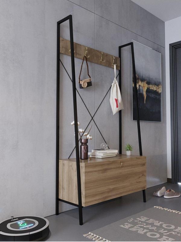 Myniture Home & Living Festival Demir Ayaklı Portmato - Gdp2003-1-2 Gold Ceviz - Image 1