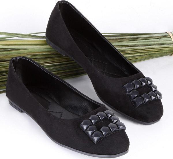 Renklibutik Kadın Tokalı Rahat Taban Nubuk Cilt Babet Ayakkabı - Image 1